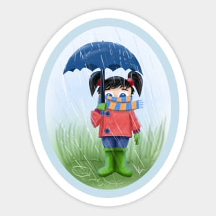 LITTLE GIRL WITH UMBRELLA Sticker